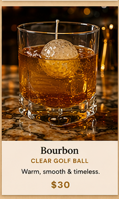 Bourbon with Clear Golf Ball