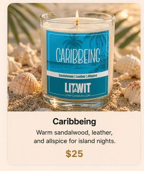 Carribbeing Caribbeing candle labels