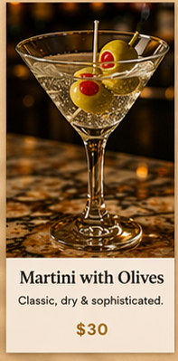 Martini with Olives