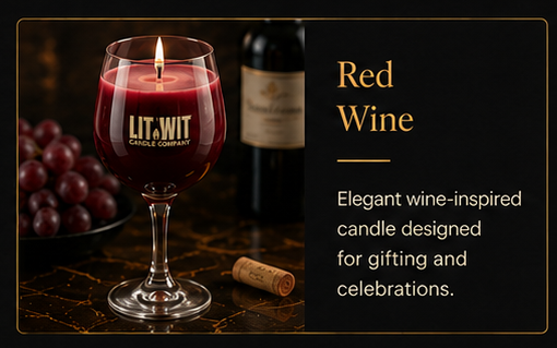 Red Wine Cocktail Candle by Lit Wit Candles