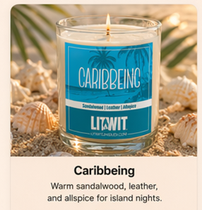 Caribbeing candle labels